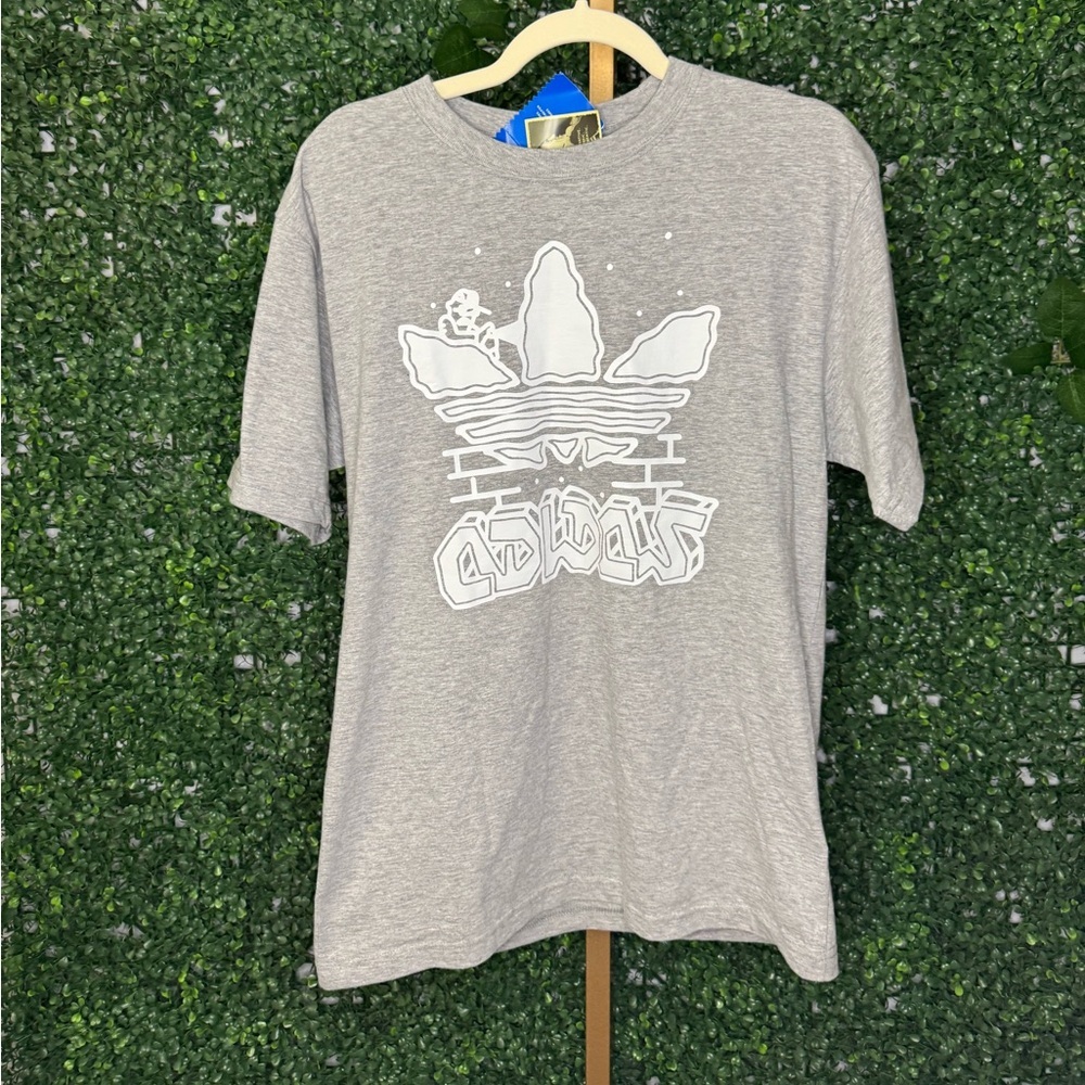 adidas Mens Gray Graphic Tee